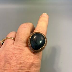 Barse  Thai Chunky Gemstone Copper Ring Size 9 1/2 Statement Stamped Inside